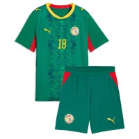 Senegal Ismaila Sarr #18 Bortatröja Barn VM 2026 Kortärmad (+ Korta byxor)